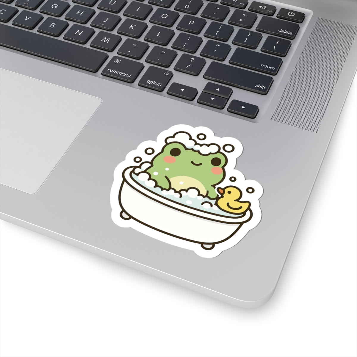 Cute Frog in Bathtub Sticker | Kiss-Cut Waterproof Vinyl