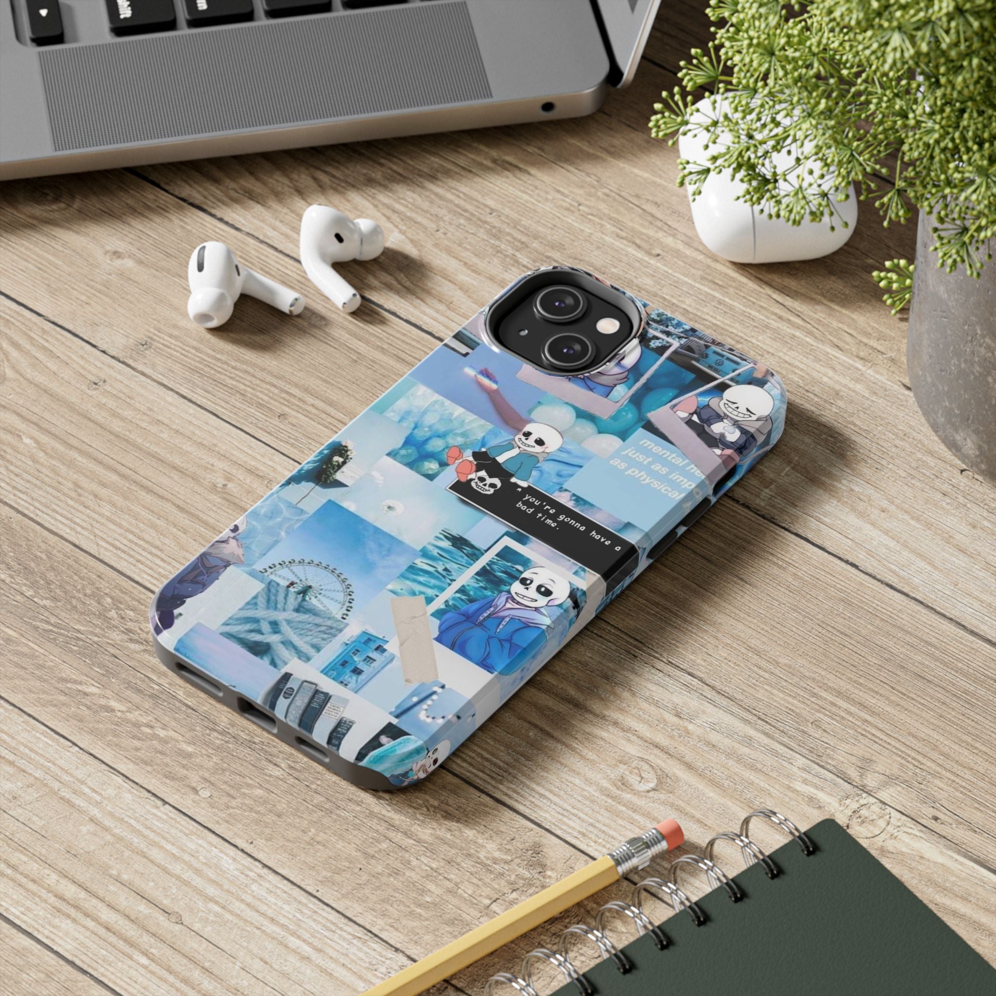 Undertale Sans Character Collage Tough Phone Case | Blue Aesthetic, Undertale-inspired