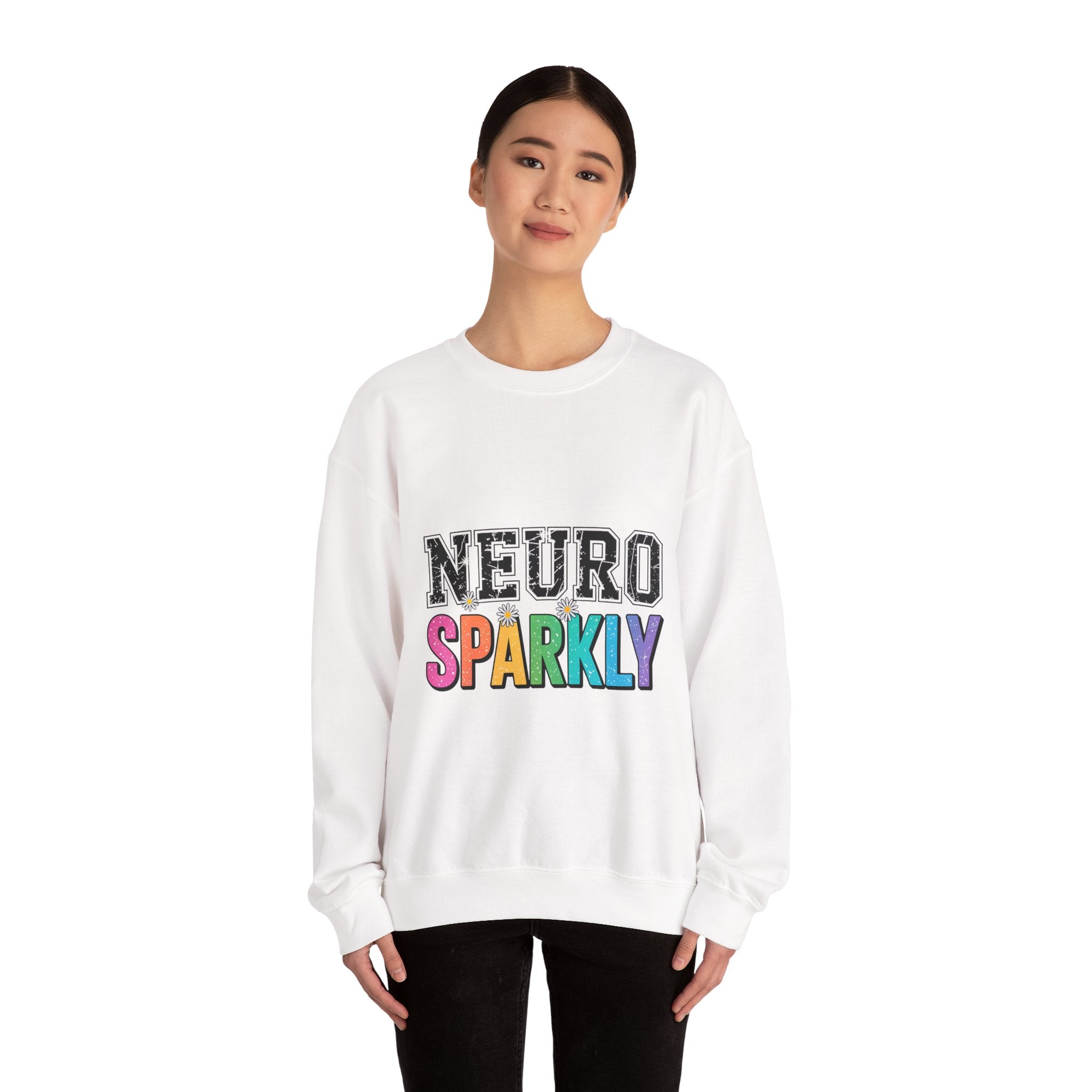 Neuro Sparkly Sweatshirt | Rainbow Text Crewneck