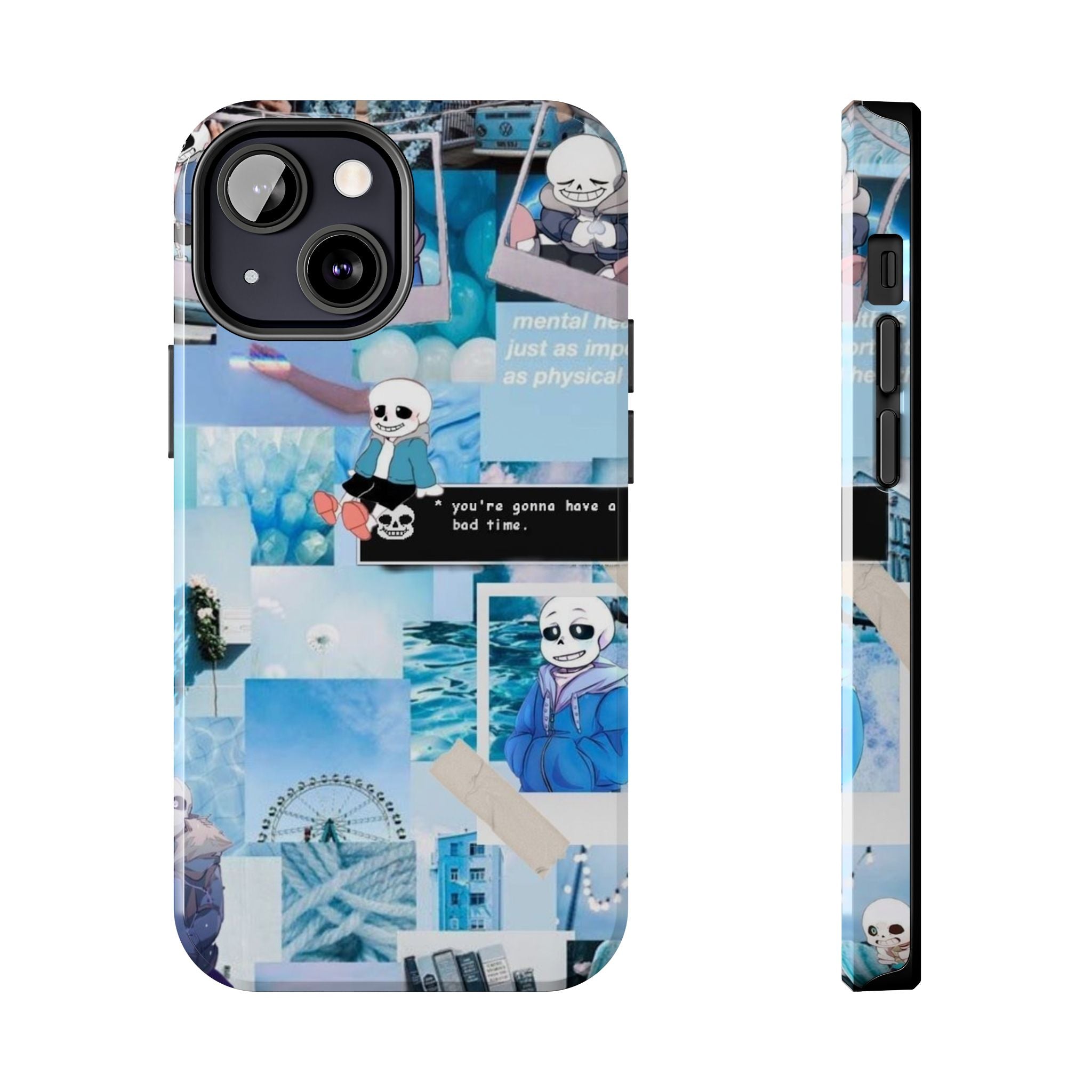 Undertale Sans Character Collage Tough Phone Case | Blue Aesthetic, Undertale-inspired
