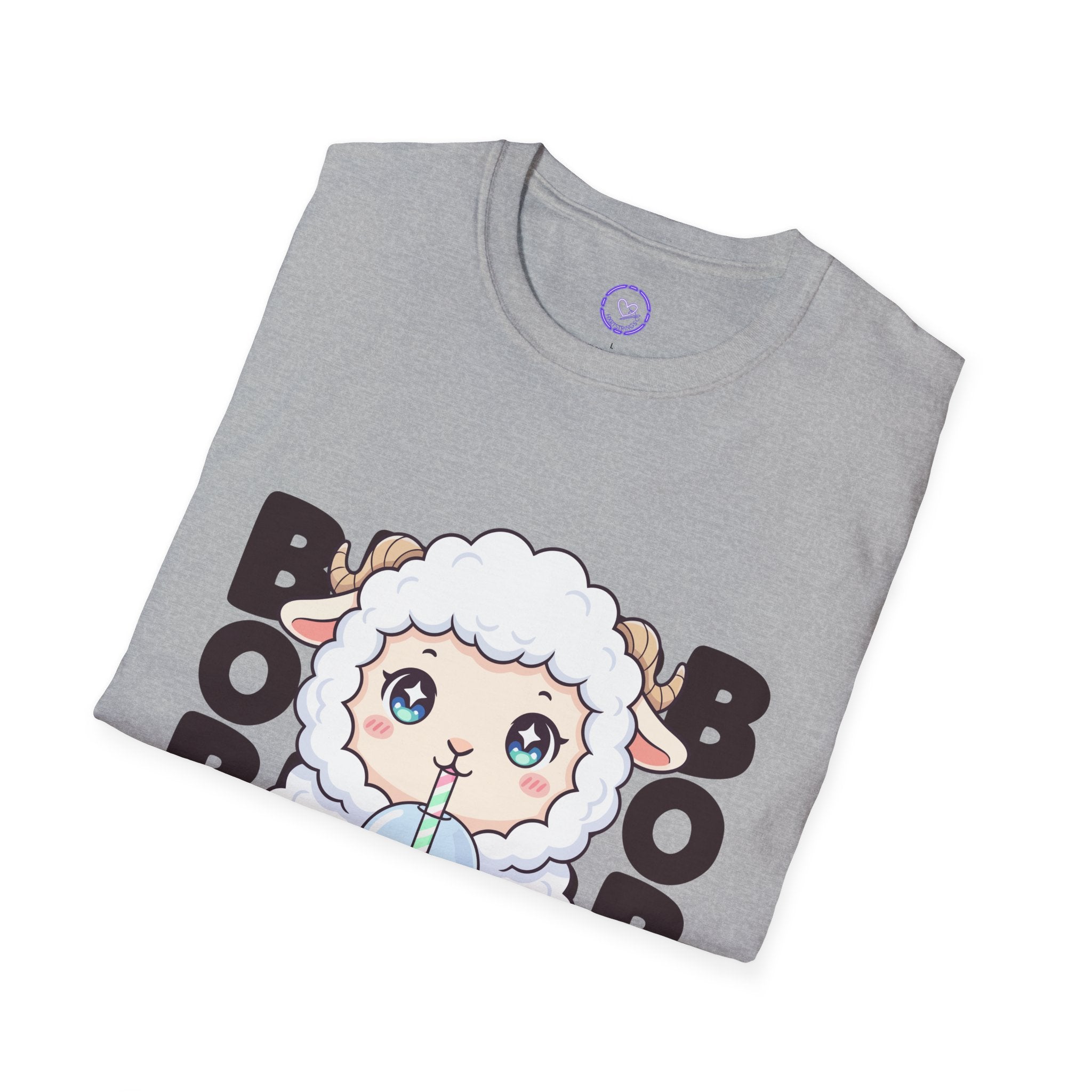 Cute Sheep with Boba T-Shirt | Kawaii Bubble Tea Lamb Design