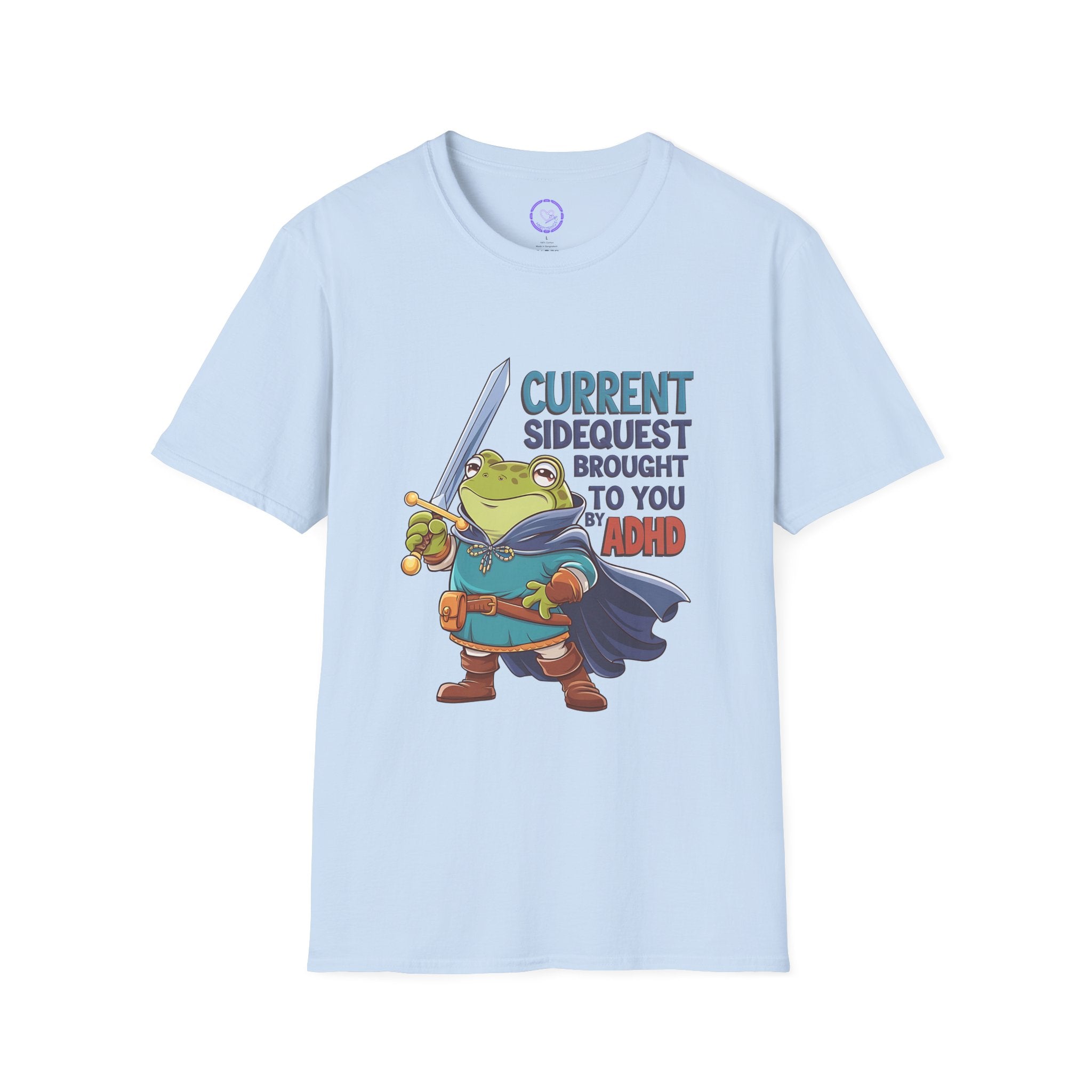 Current Sidequest Brought to You by ADHD T-Shirt | Frog Knight Illustration