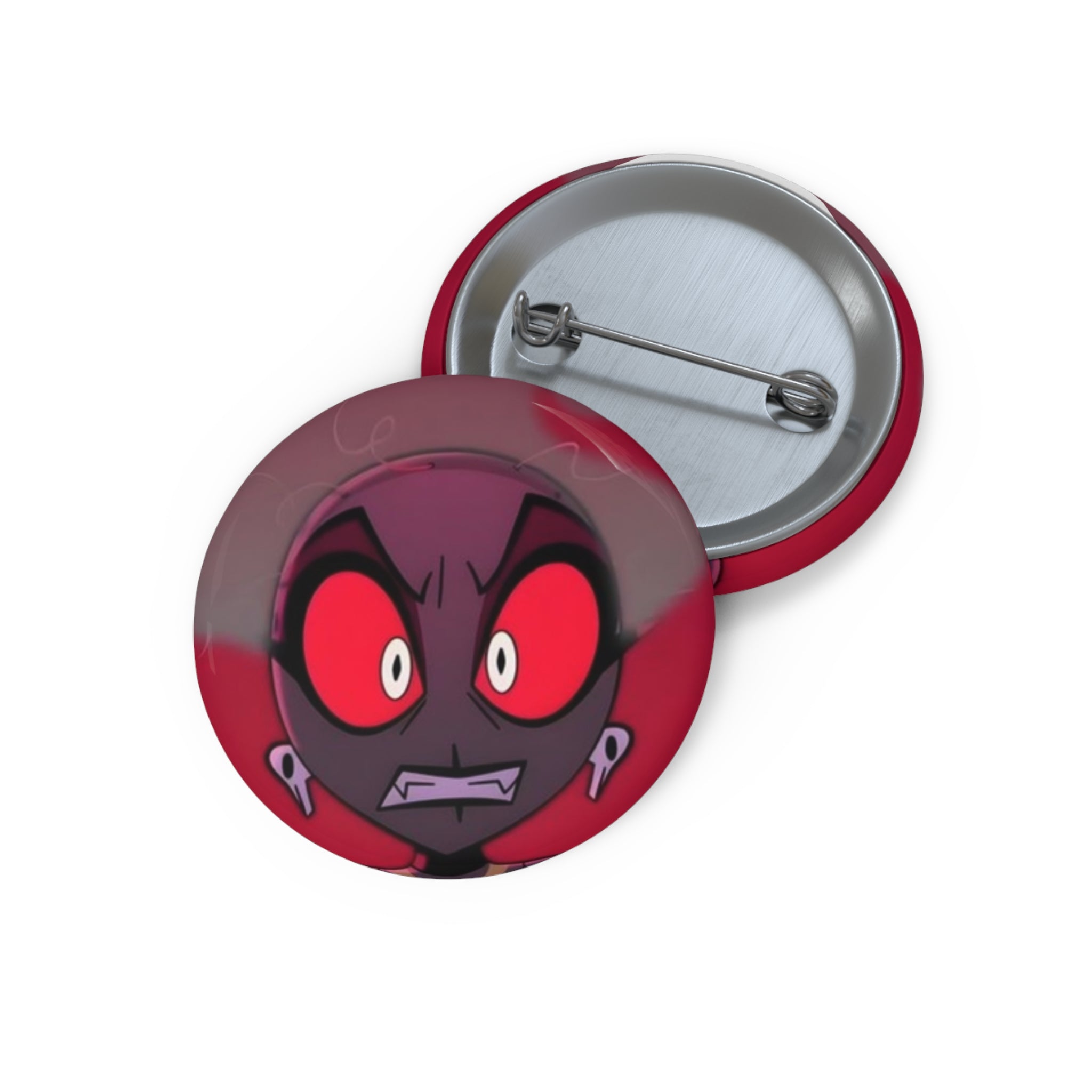 Hazbin Hotel Velvette Bald Red Demon Face Pin Button | Custom Pin