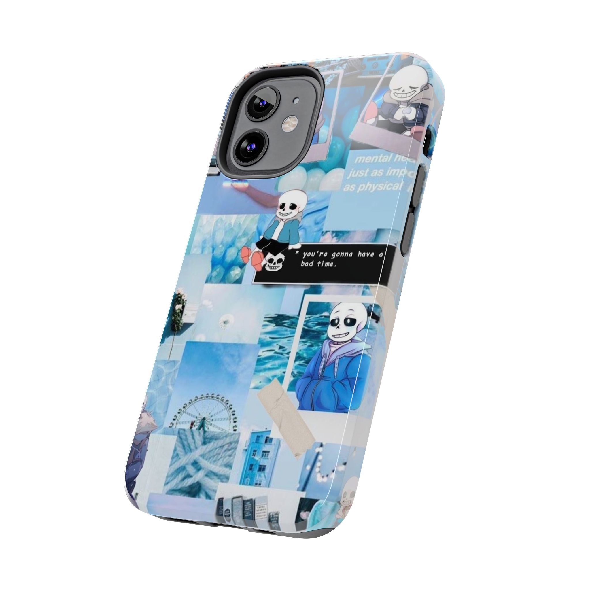Undertale Sans Character Collage Tough Phone Case | Blue Aesthetic, Undertale-inspired