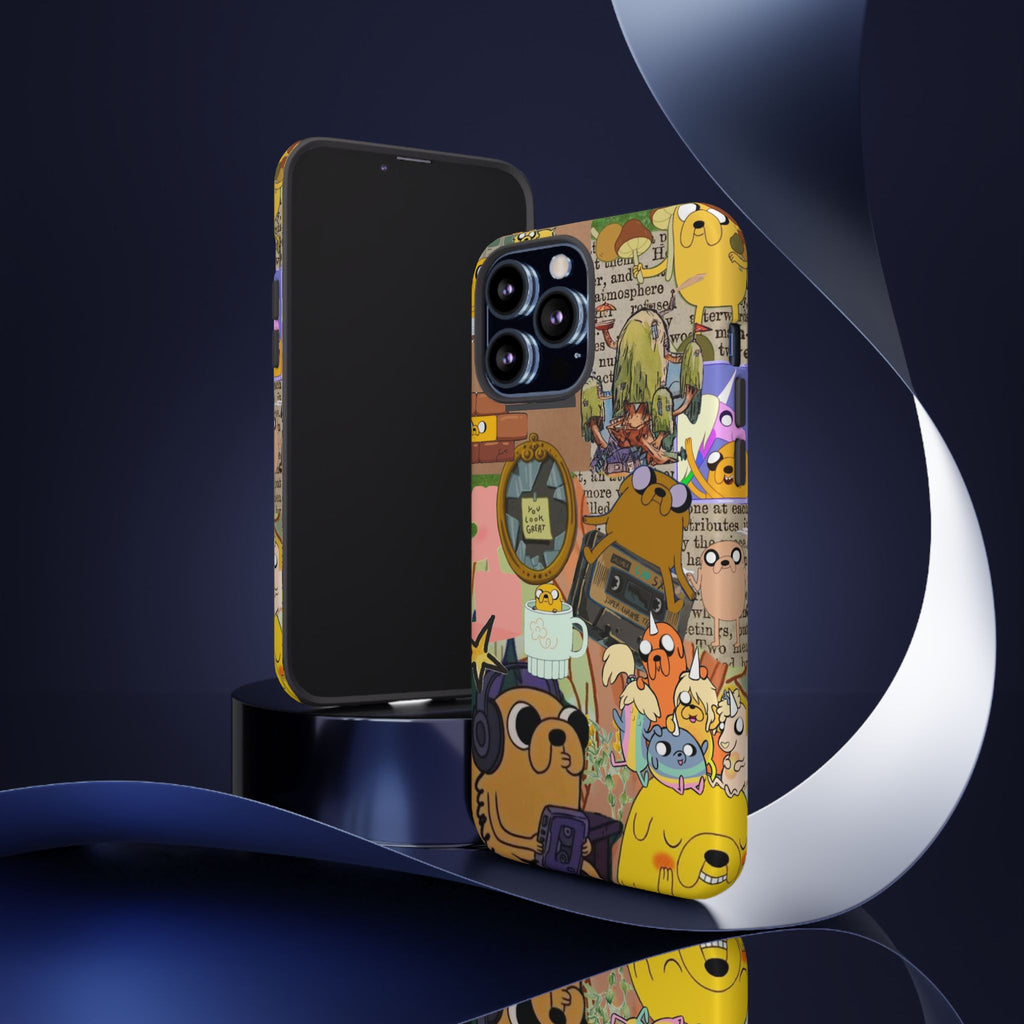 Adventure Time Jake the Dog Cartoon Collage Phone Case | Adventure Dog Character Pattern