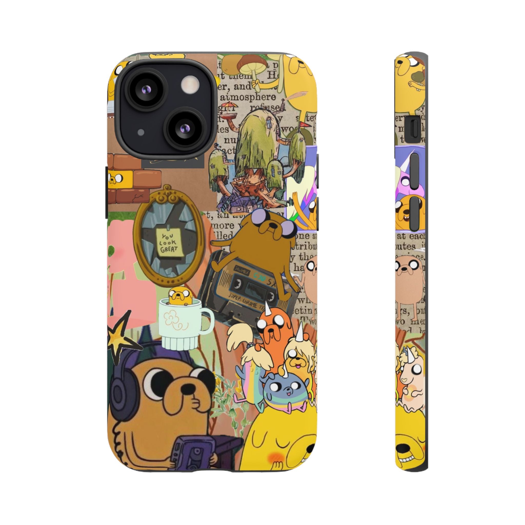 Adventure Time Jake the Dog Cartoon Collage Phone Case | Adventure Dog Character Pattern