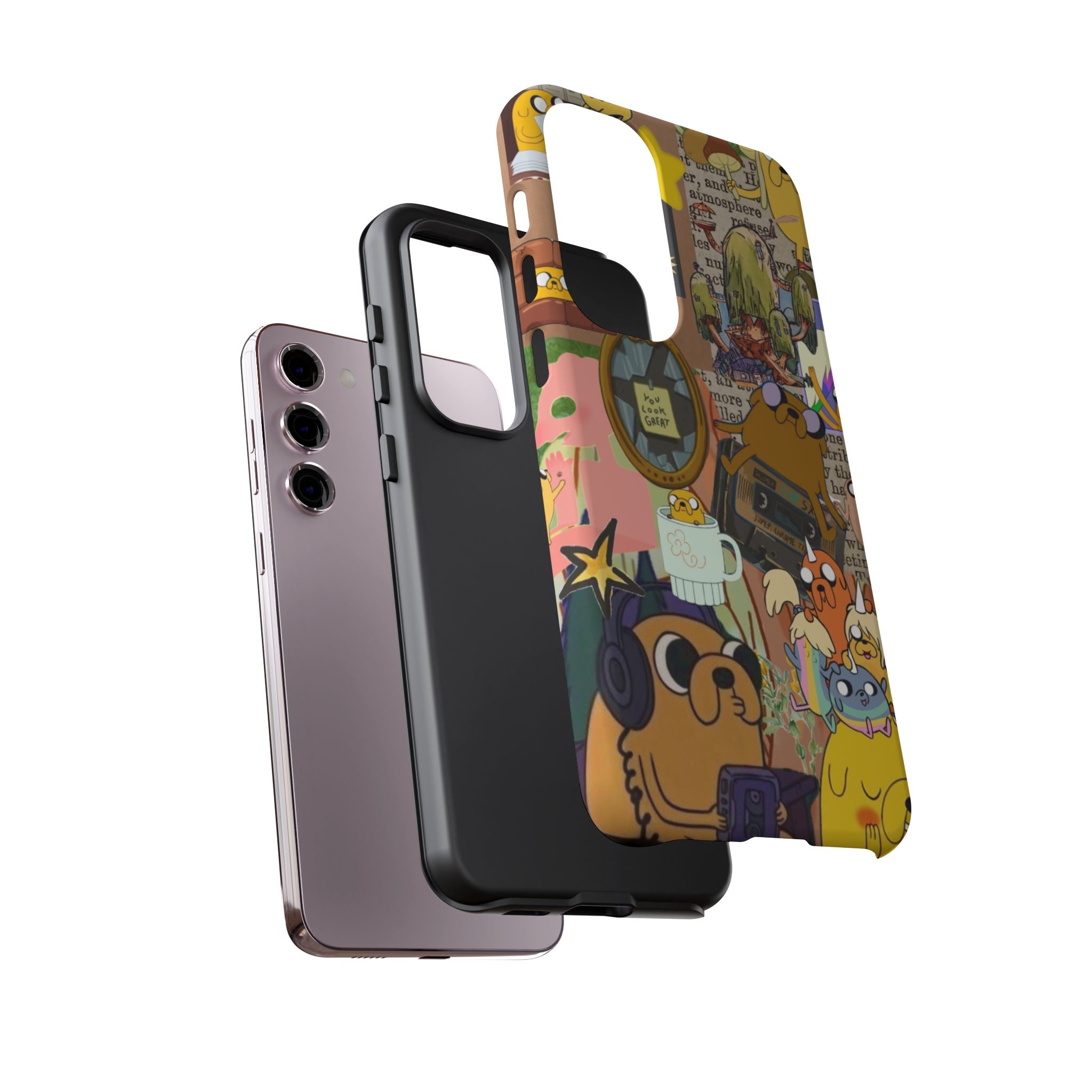 Adventure Time Jake the Dog Cartoon Collage Phone Case | Adventure Dog Character Pattern