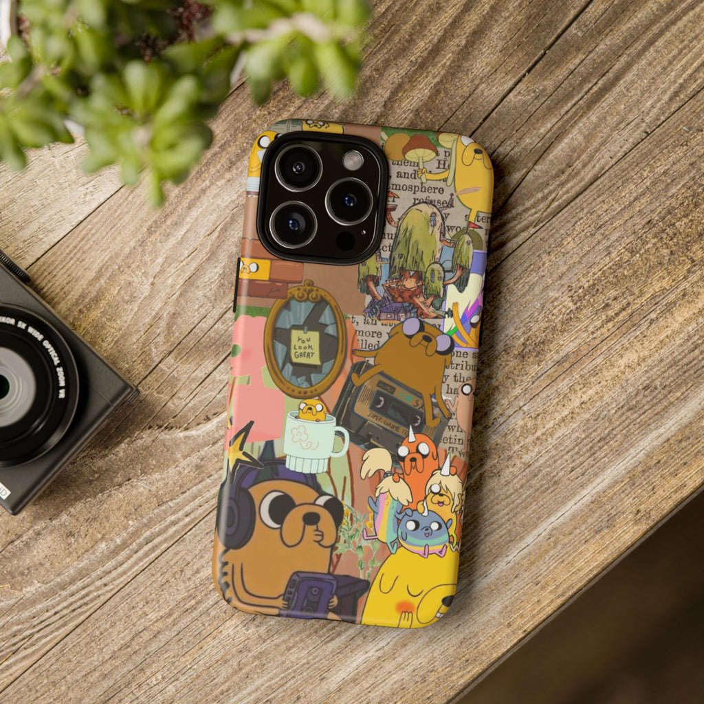 Adventure Time Jake the Dog Cartoon Collage Phone Case | Adventure Dog Character Pattern