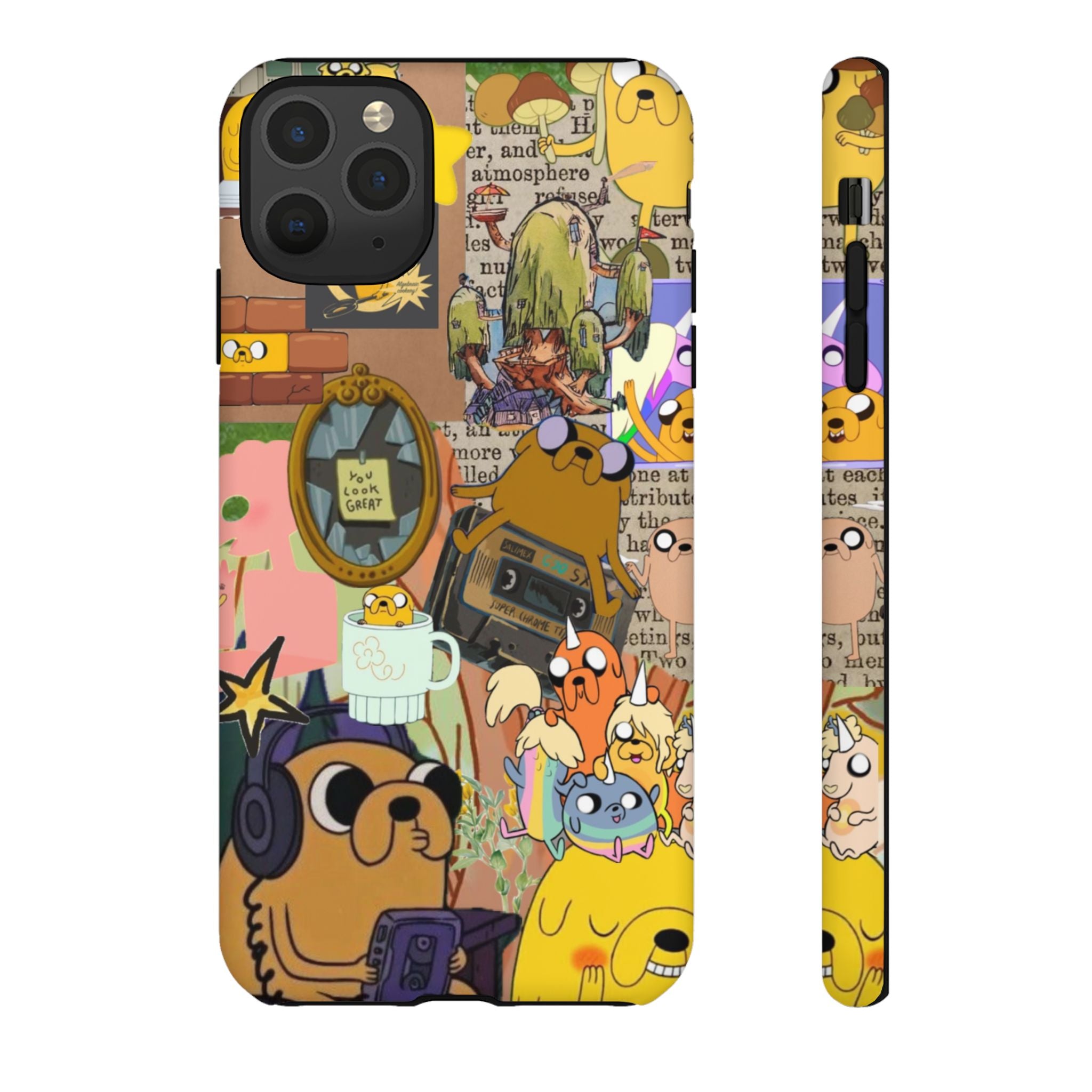 Adventure Time Jake the Dog Cartoon Collage Phone Case | Adventure Dog Character Pattern