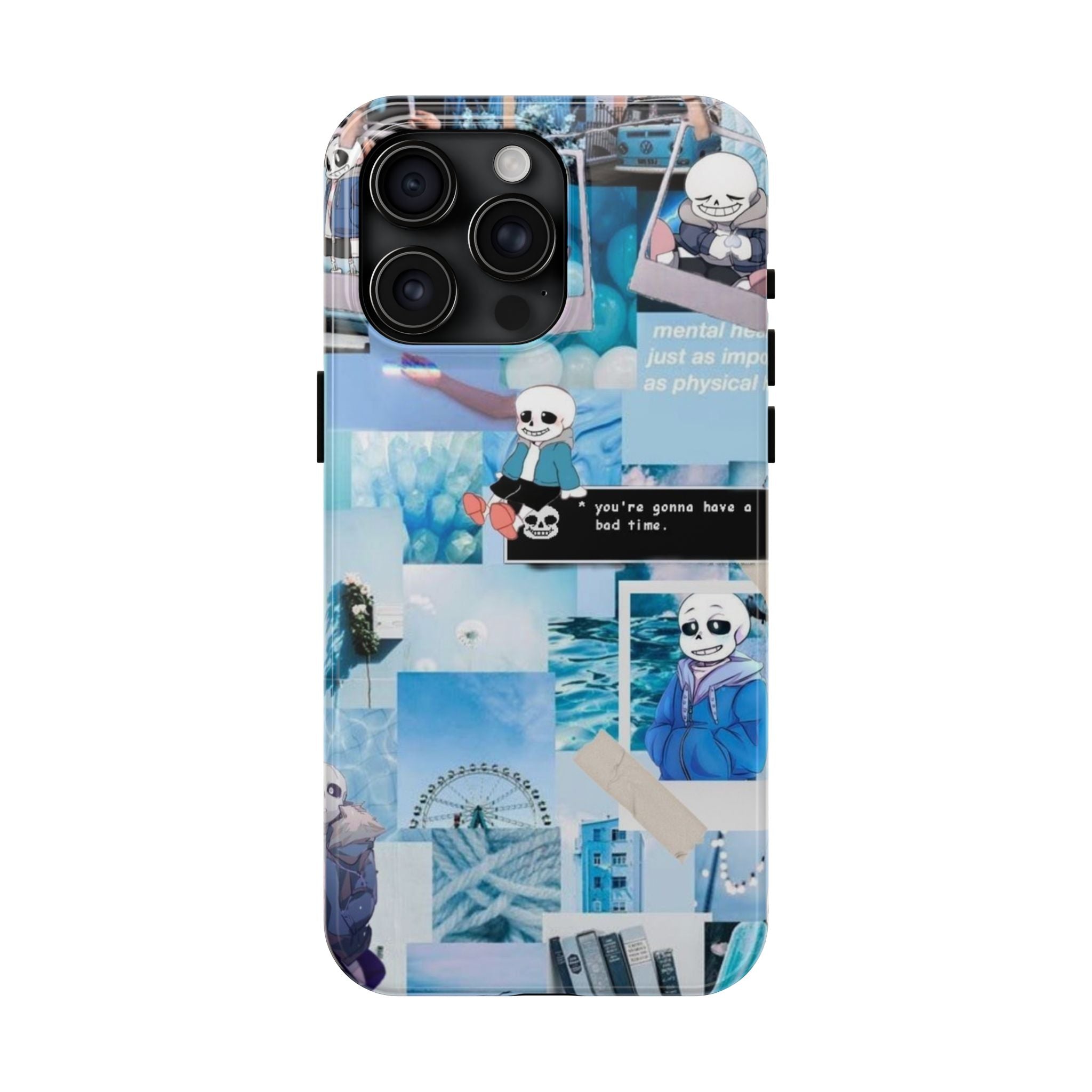 Undertale Sans Character Collage Tough Phone Case | Blue Aesthetic, Undertale-inspired