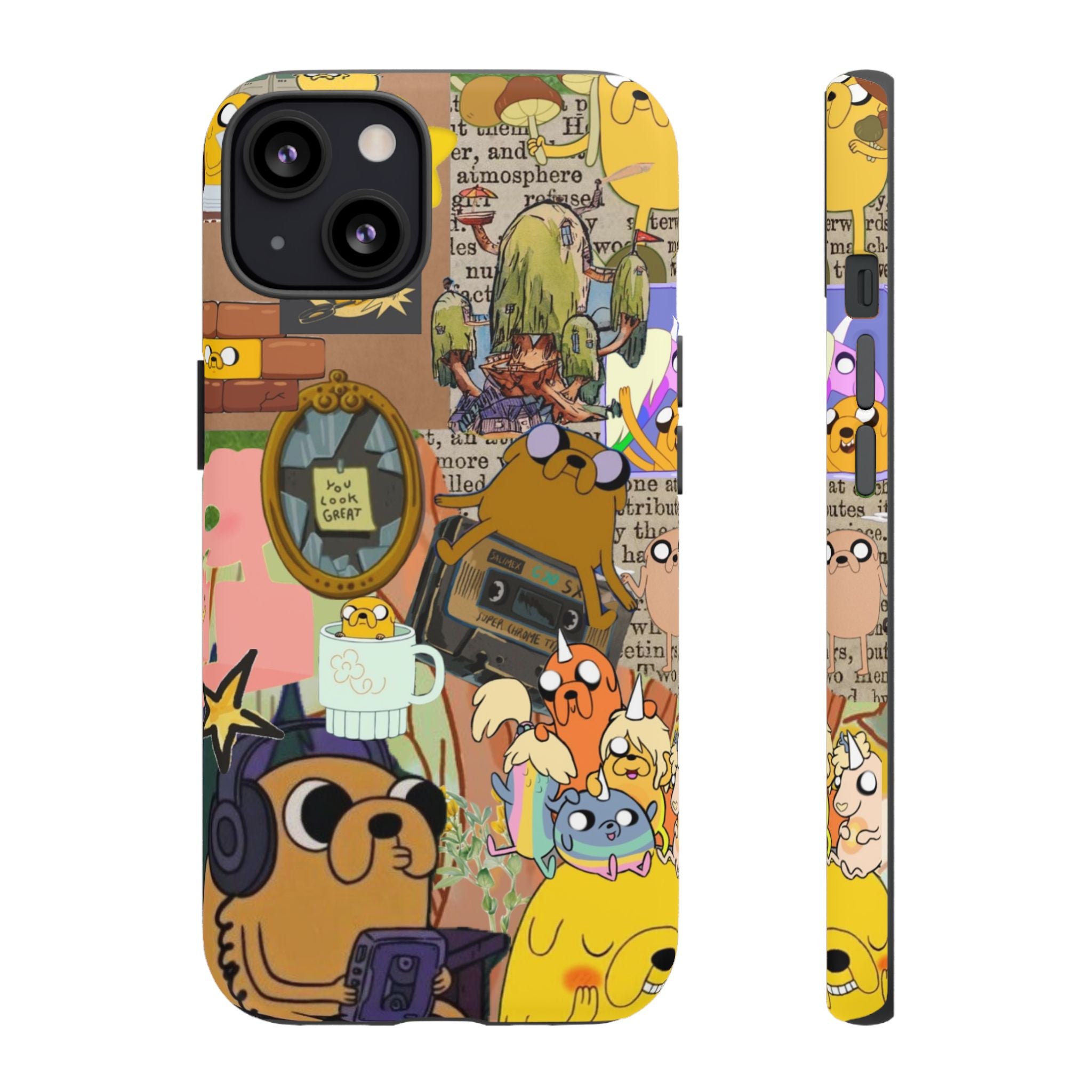 Adventure Time Jake the Dog Cartoon Collage Phone Case | Adventure Dog Character Pattern