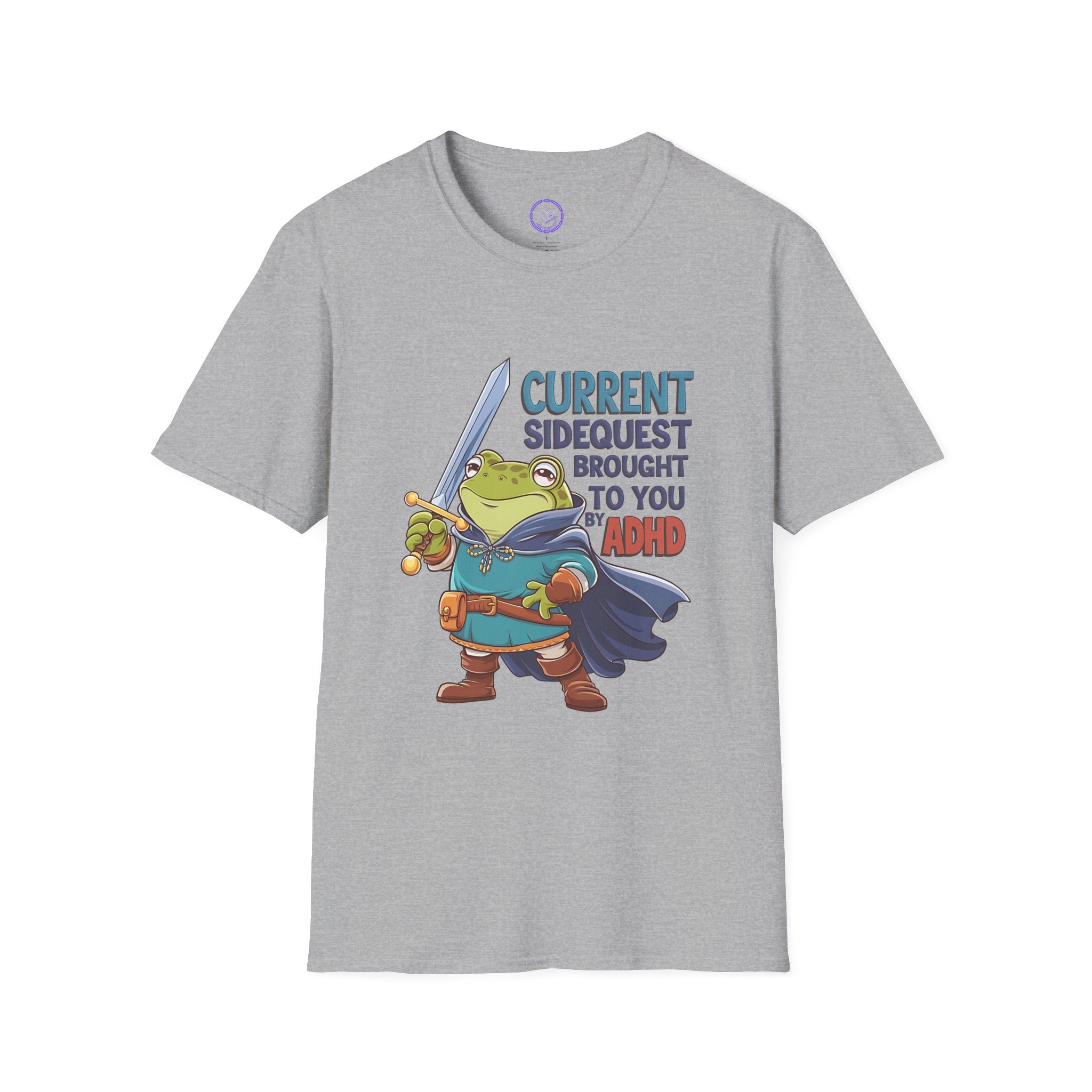 Current Sidequest Brought to You by ADHD T-Shirt | Frog Knight Illustration