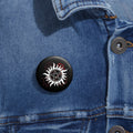 Supernatural White Tribal Sun Pentagram Pin Button | 1.25" Metal Badge