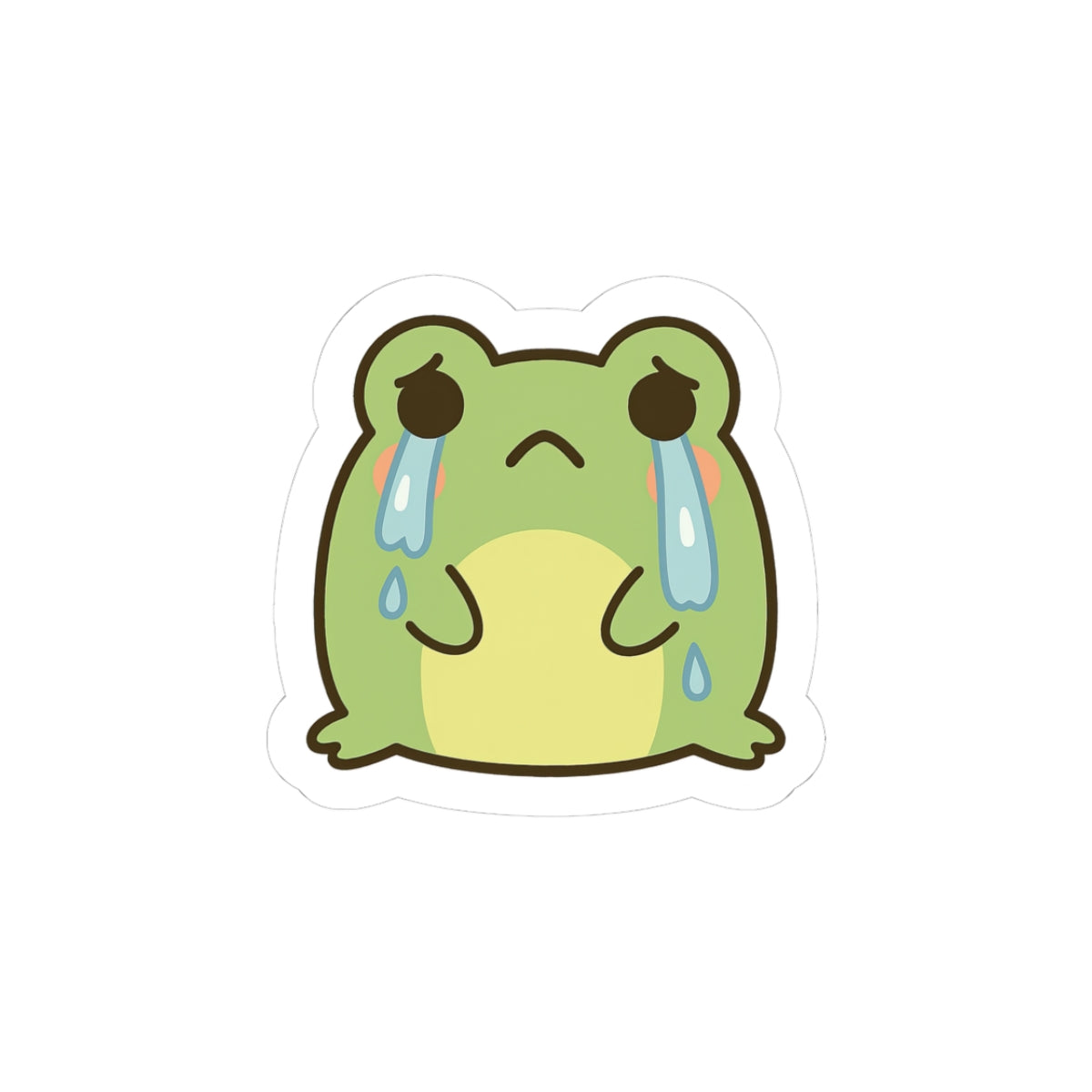 Crying Frog Sticker | Kiss-Cut Sticker, Cute Sad Frog Decal