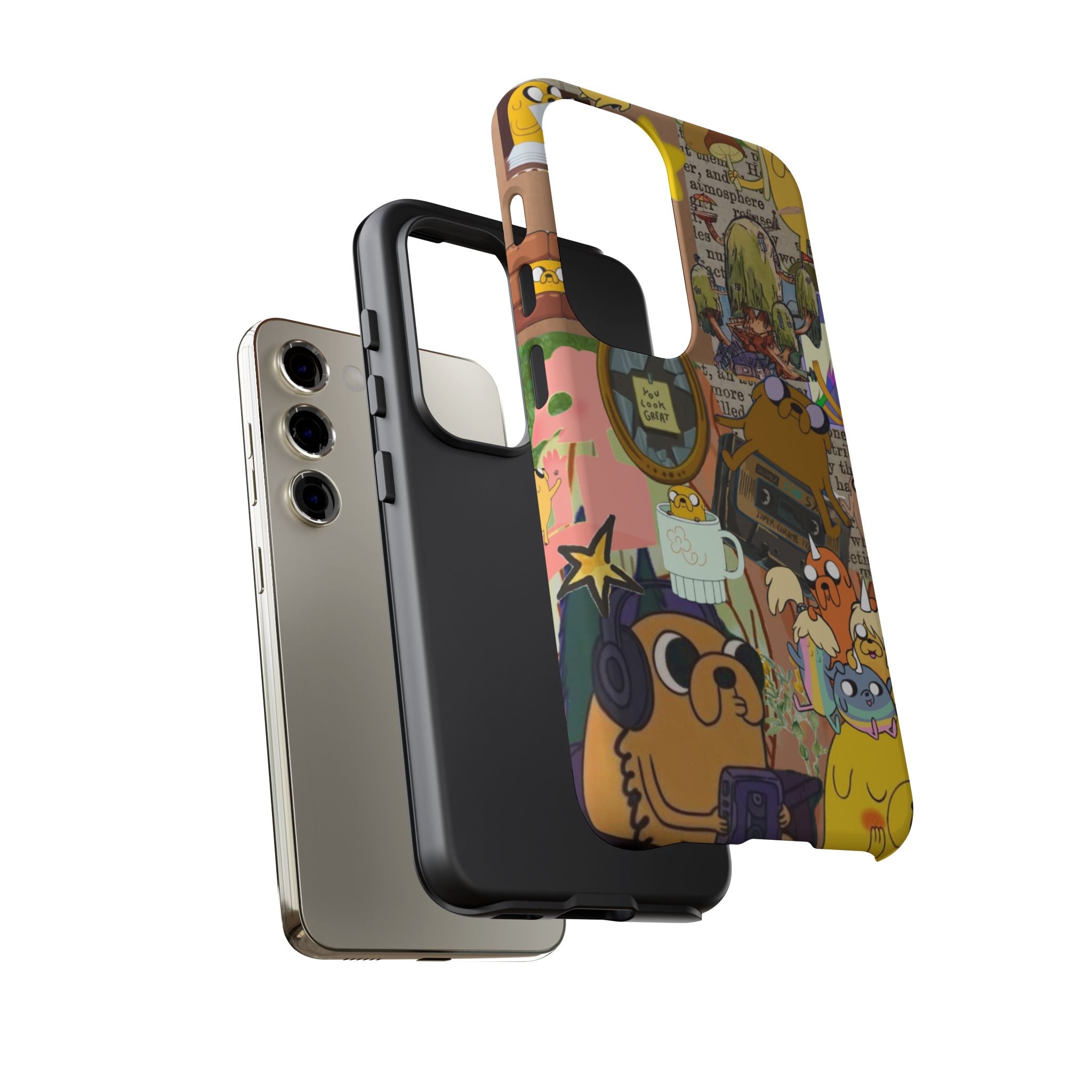 Adventure Time Jake the Dog Cartoon Collage Phone Case | Adventure Dog Character Pattern