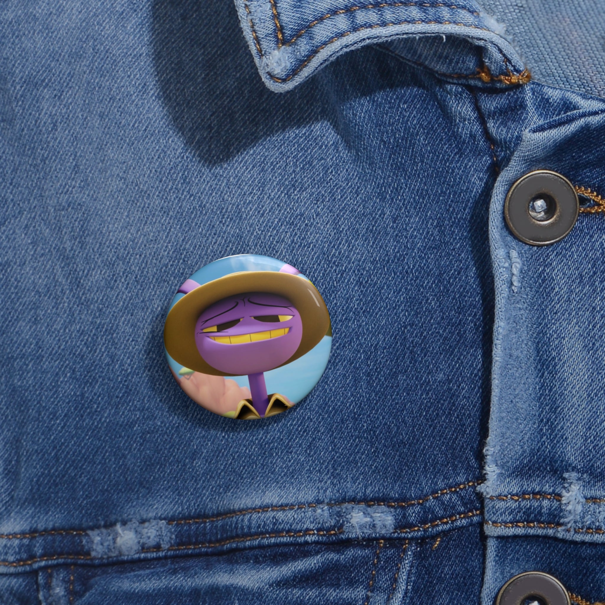 The Amazing Digital Circus Jax Smug Purple Character Pin Button | 1.25in Button Badge