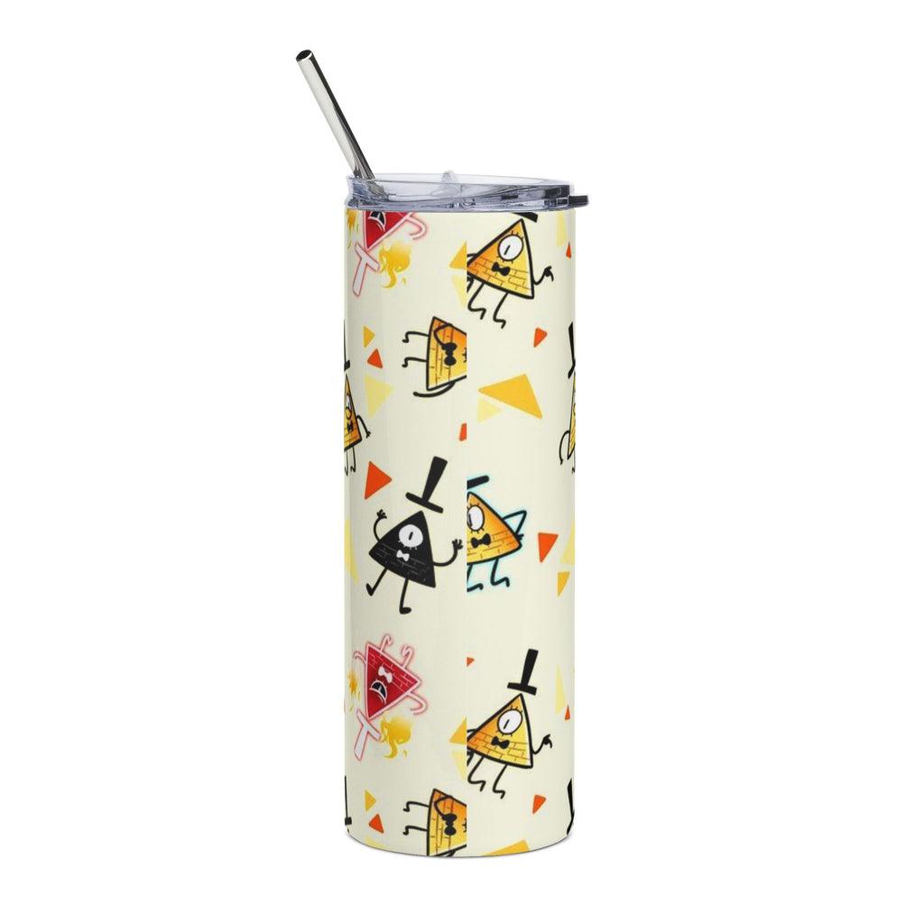 Gravity Falls Bill Cipher Weird Triangle Characters Stainless Steel Tumbler | 20oz Patterned Travel Cup