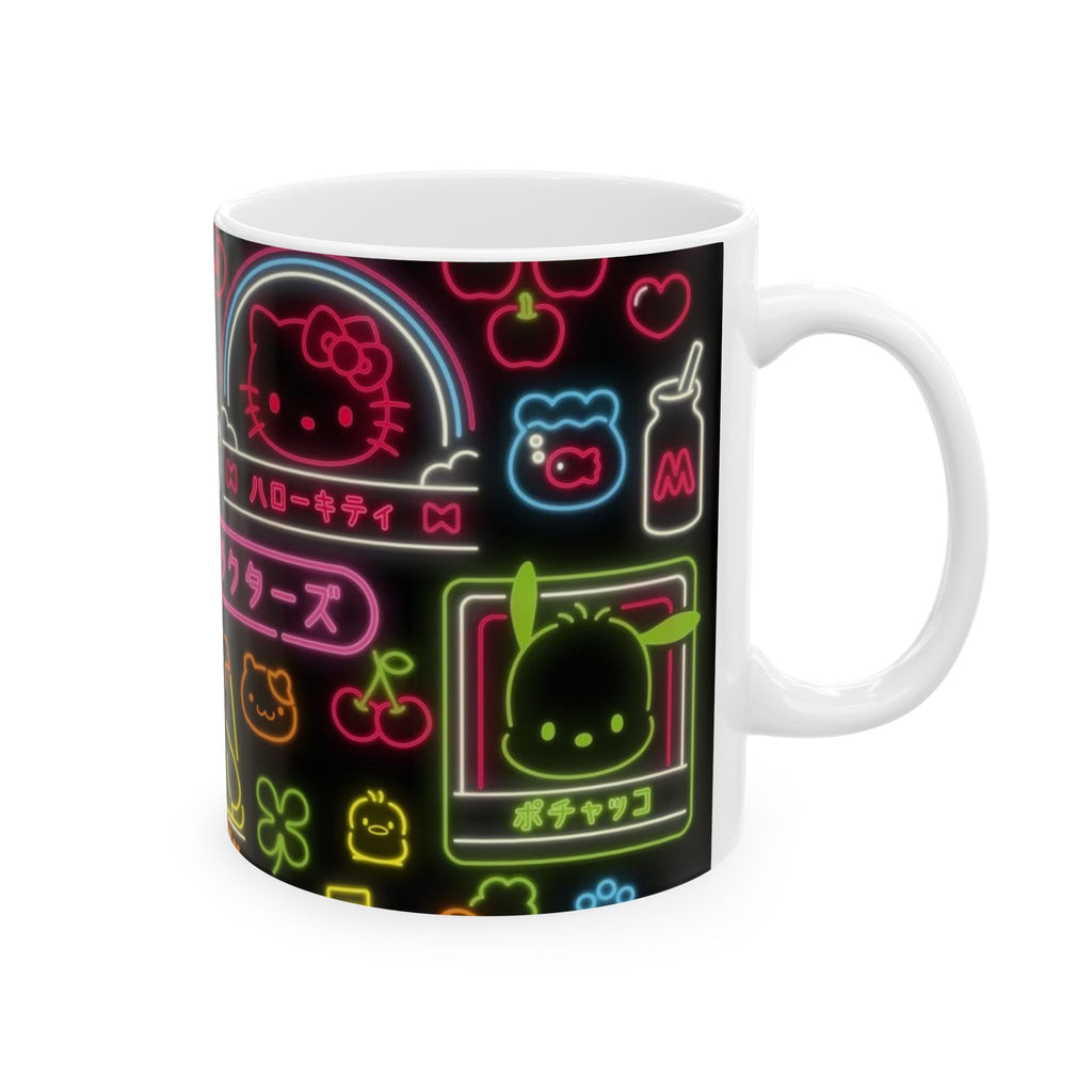 Kuromi Neon Sanrio Characters Mug | Hello Kitty Pompompurin Kawaii Ceramic
