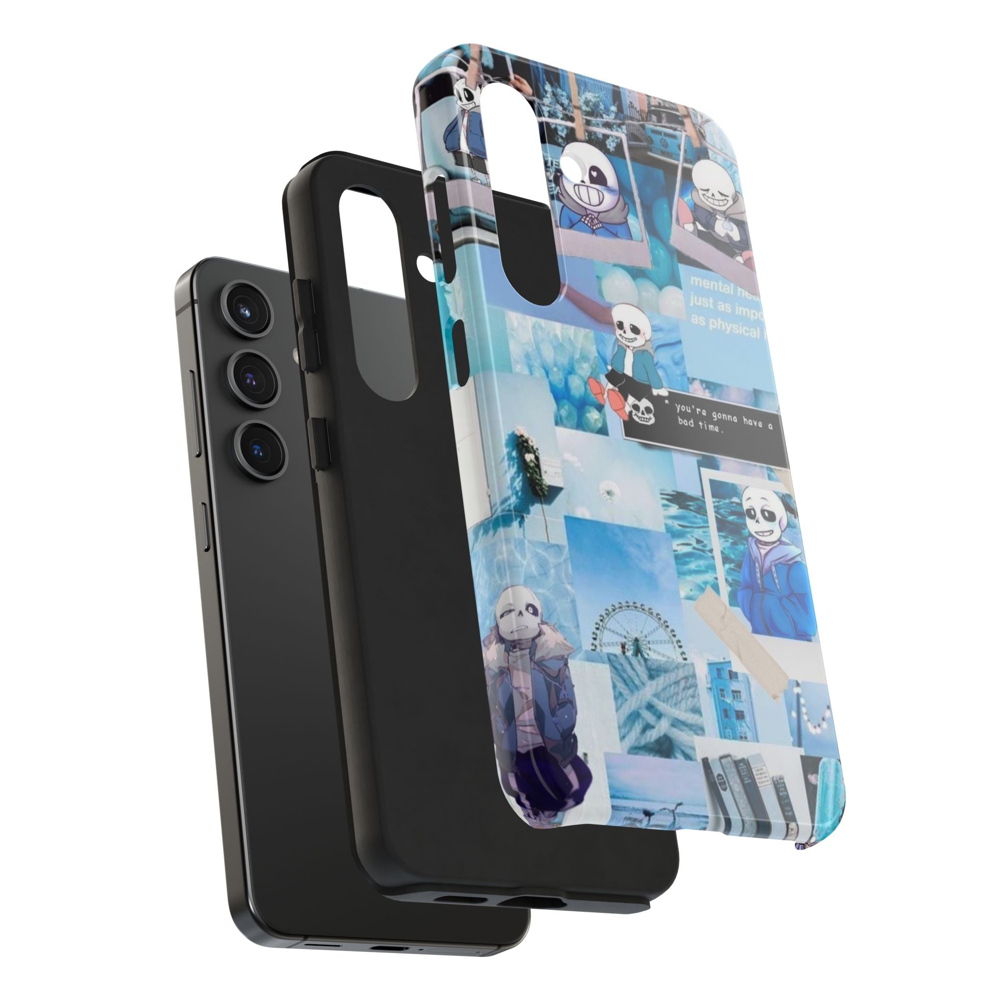 Undertale Sans Character Collage Tough Phone Case | Blue Aesthetic, Undertale-inspired