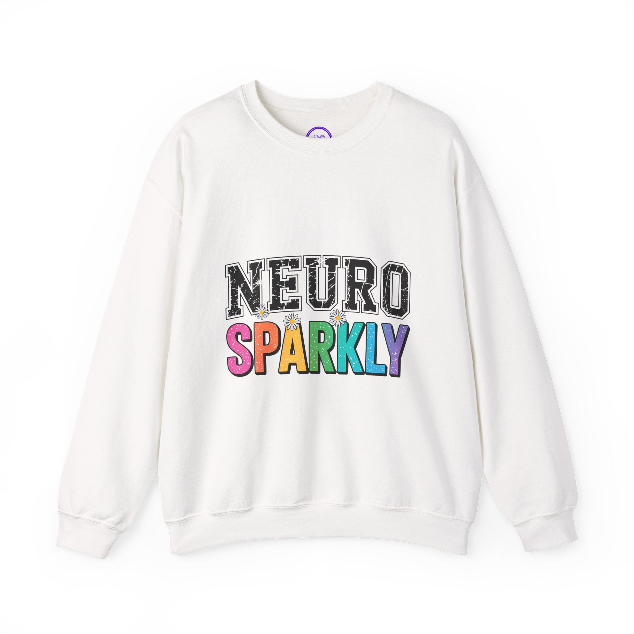 Neuro Sparkly Sweatshirt | Rainbow Text Crewneck