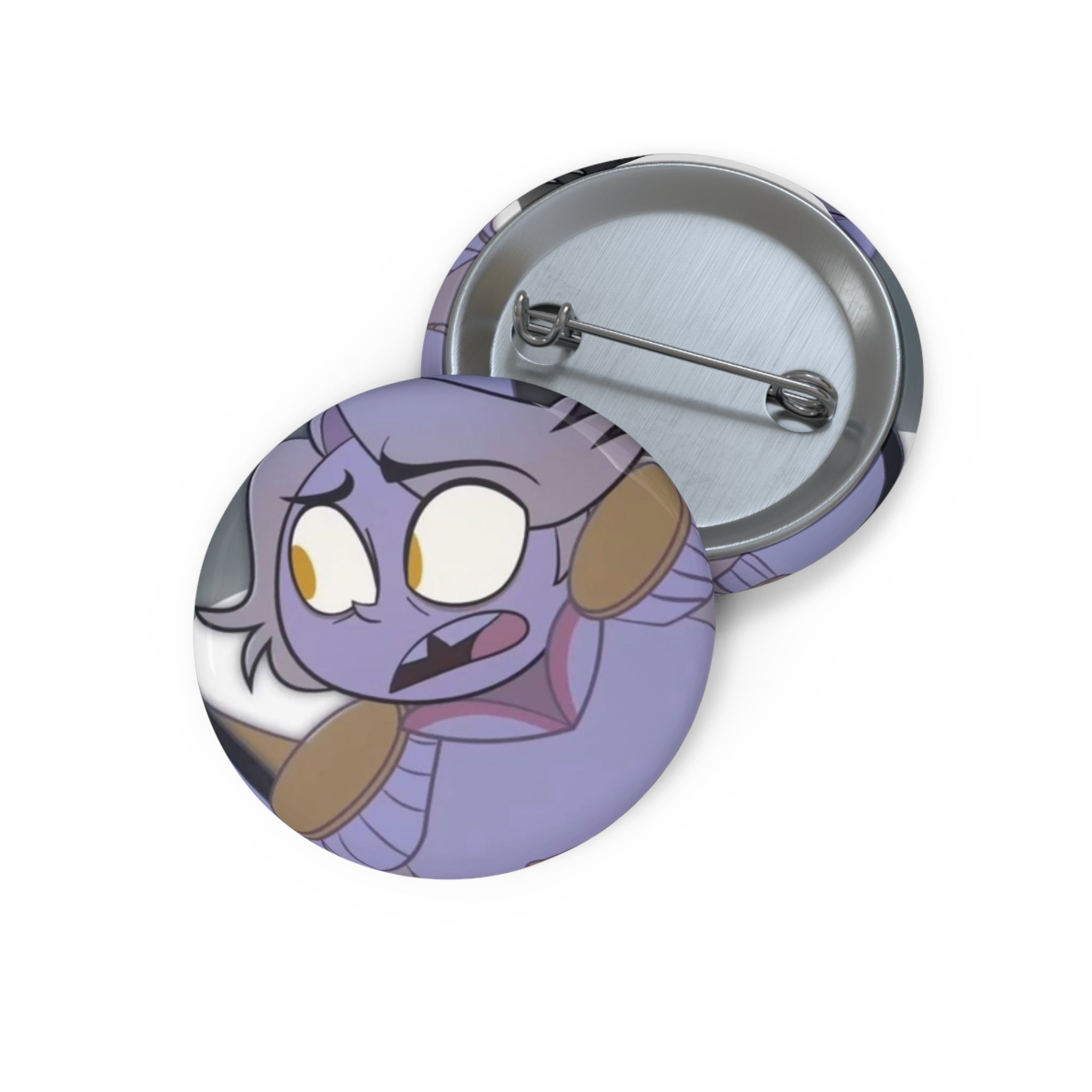 Hazbin Hotel Abel Purple Cartoon Demon Illustration Pin Button | Anime Style Enamel Look