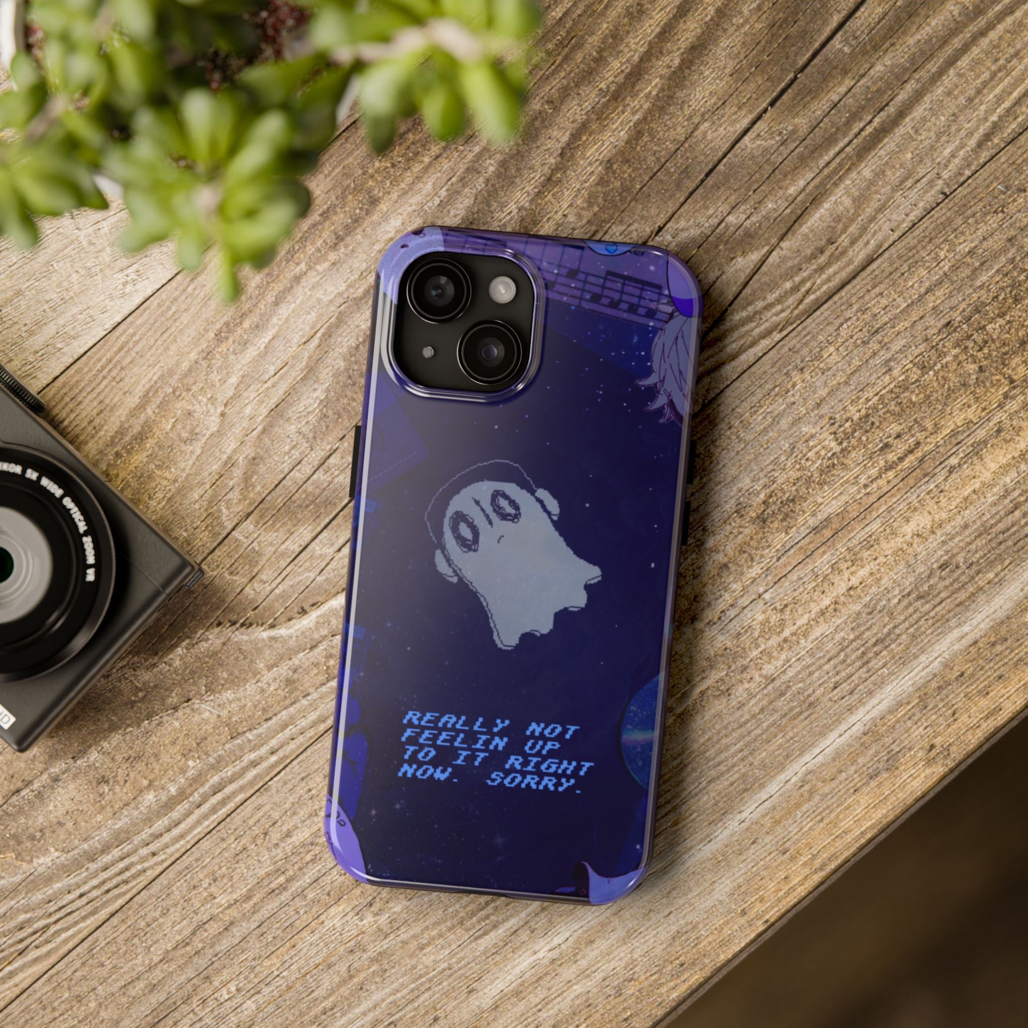 Undertale Napstablook Sad Ghost Phone Case | Blue Aesthetic, Vaporwave Quote, "Really Not Feelin' Up To It Right Now"