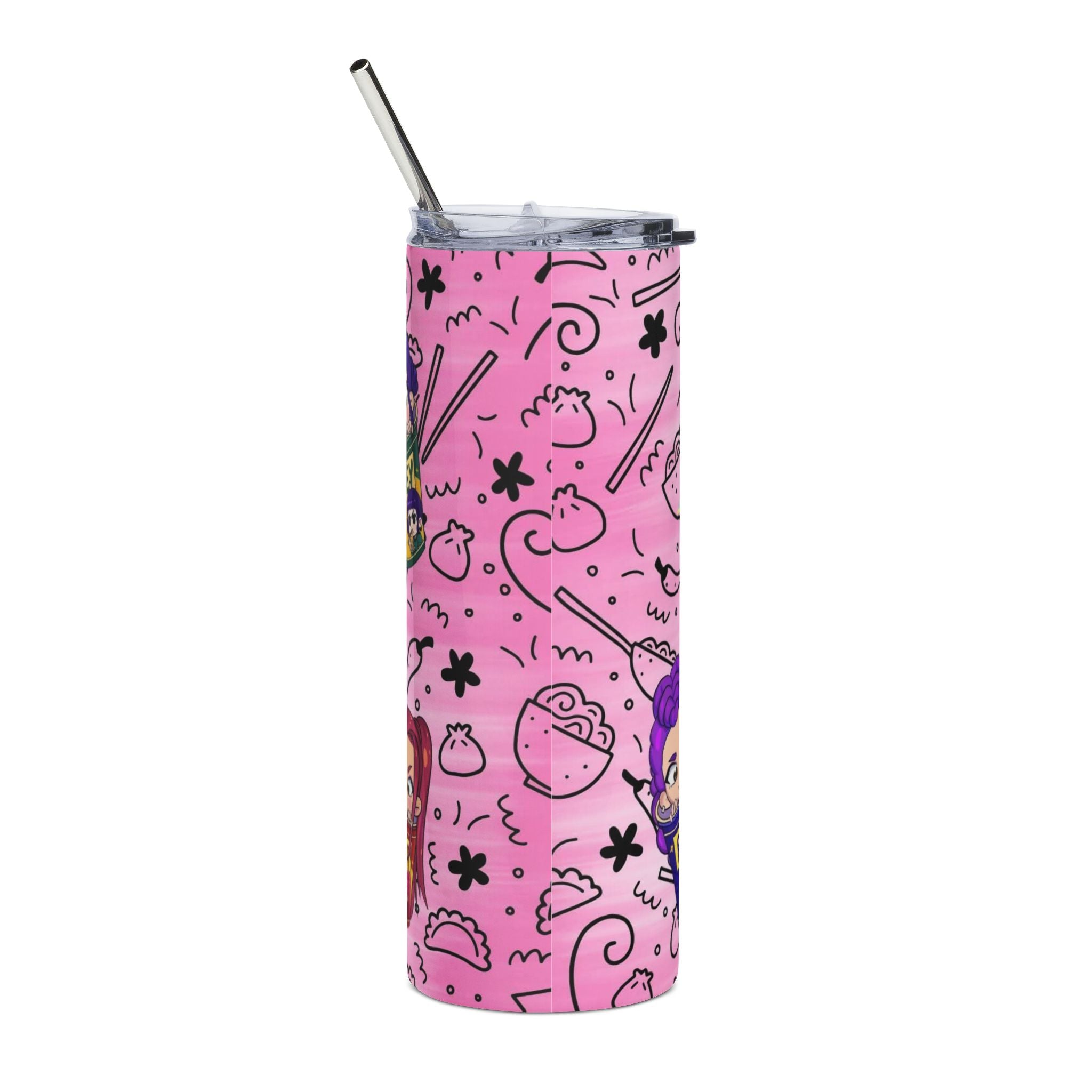 KPop Demon Hunters Cute Anime Girls Pattern Tumbler | 20oz Stainless Steel Travel Cup