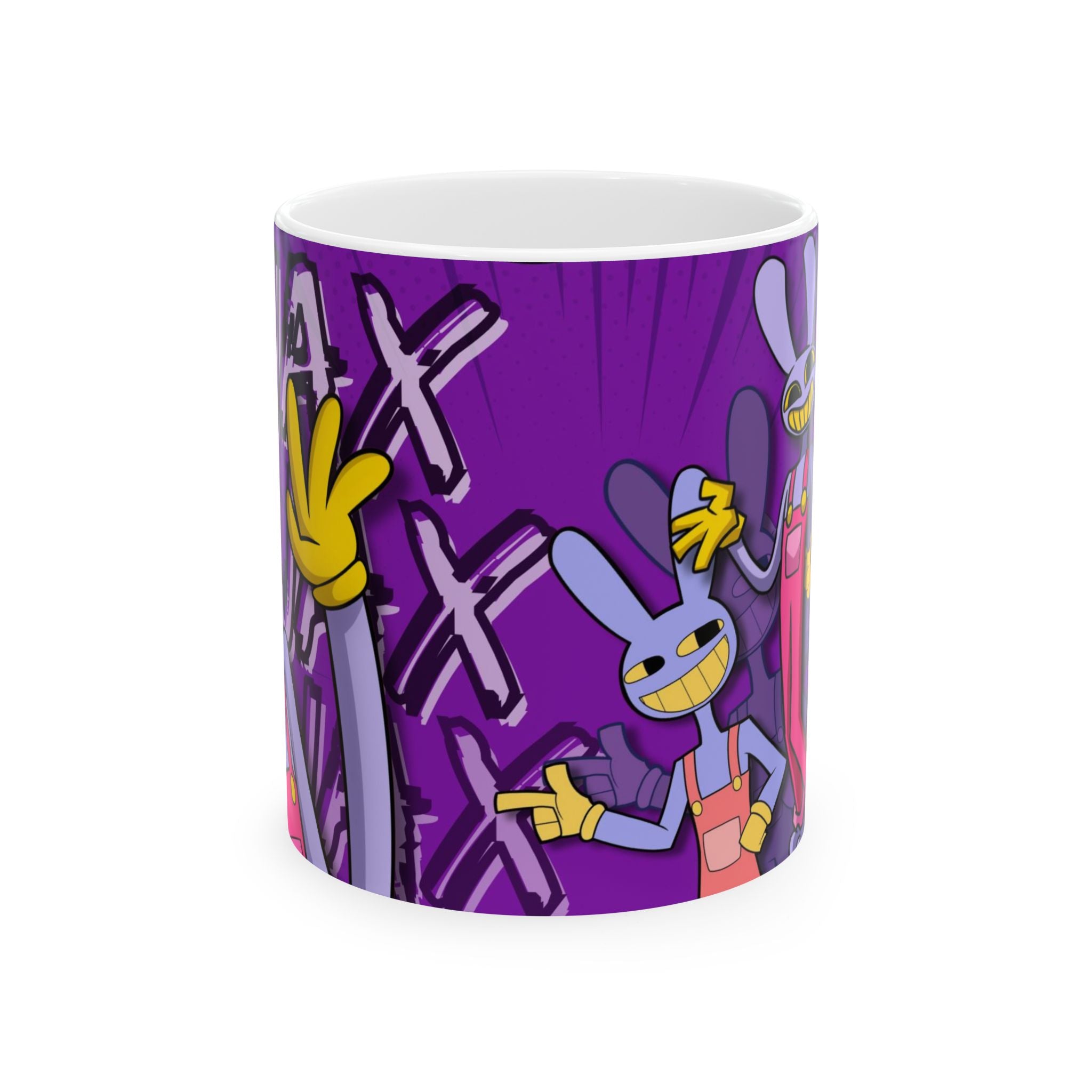 Jax The Amazing Digital Circus Purple Cartoon Bunny Rabbit Funny mug | 11oz Ceramic Coffee Mug