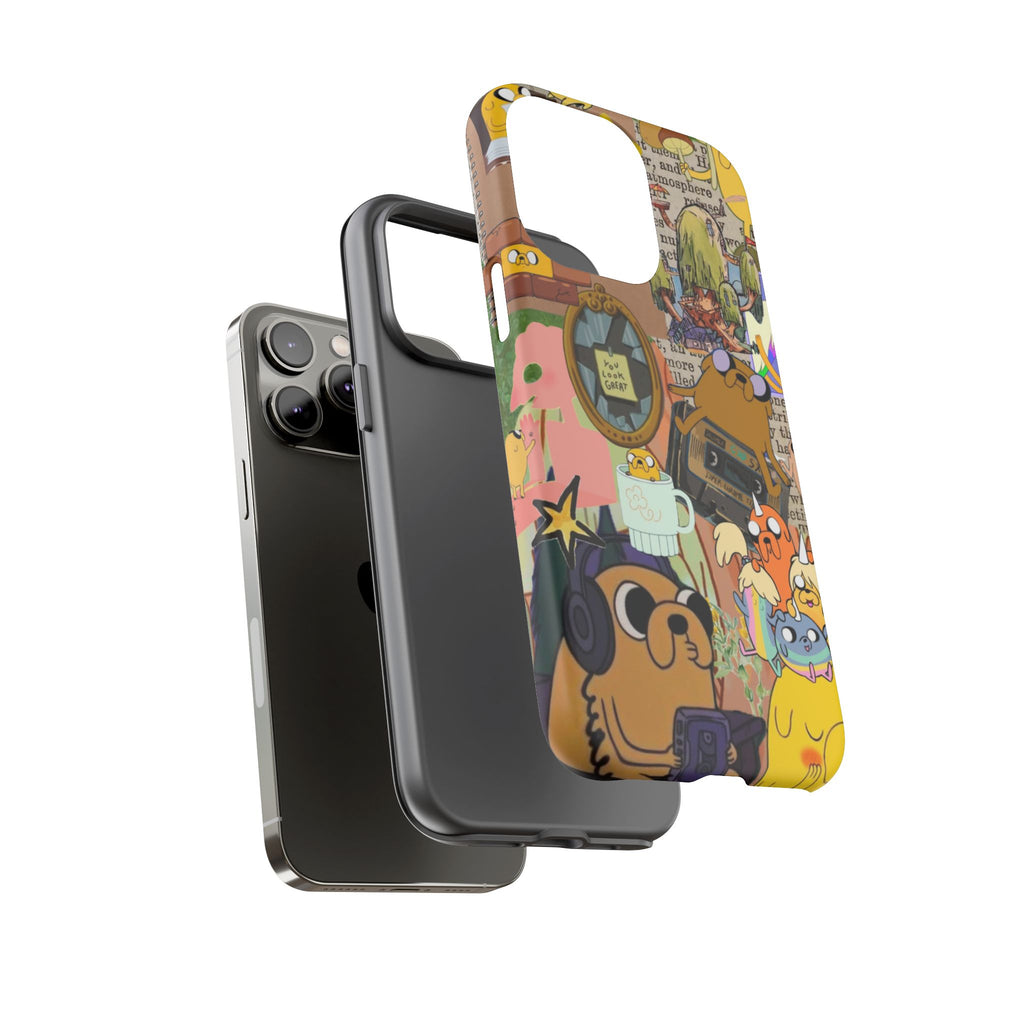 Adventure Time Jake the Dog Cartoon Collage Phone Case | Adventure Dog Character Pattern