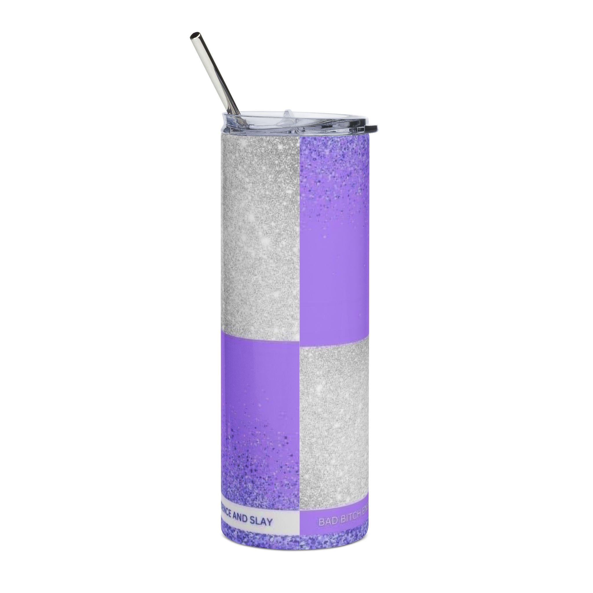 Purple Glitter Red Bull Inspired Can Design Tumbler | 20oz Stainless Steel