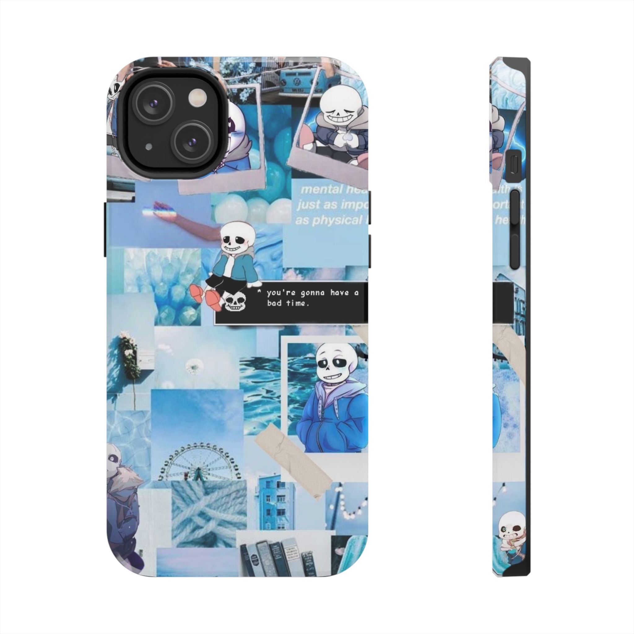 Undertale Sans Character Collage Tough Phone Case | Blue Aesthetic, Undertale-inspired