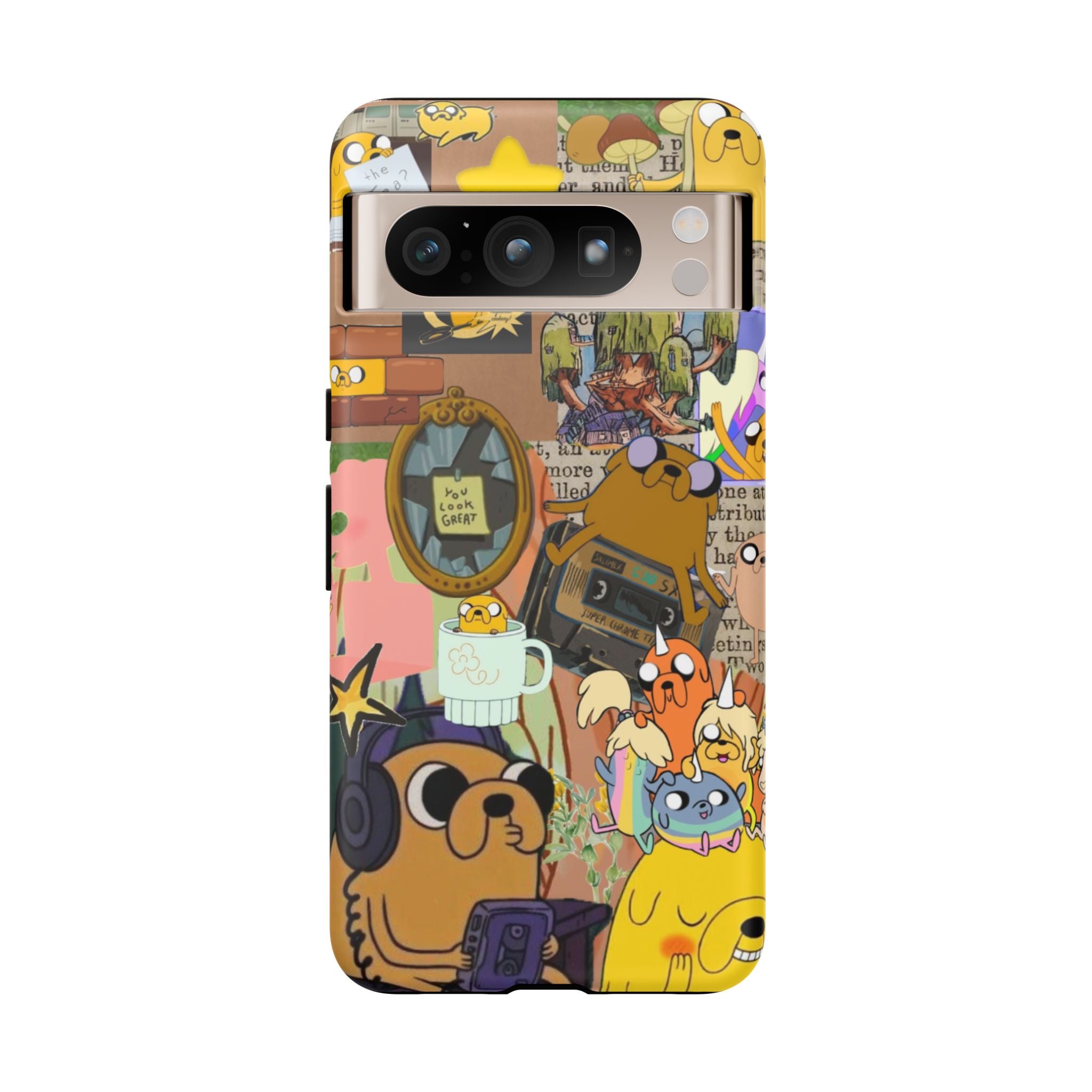 Adventure Time Jake the Dog Cartoon Collage Phone Case | Adventure Dog Character Pattern