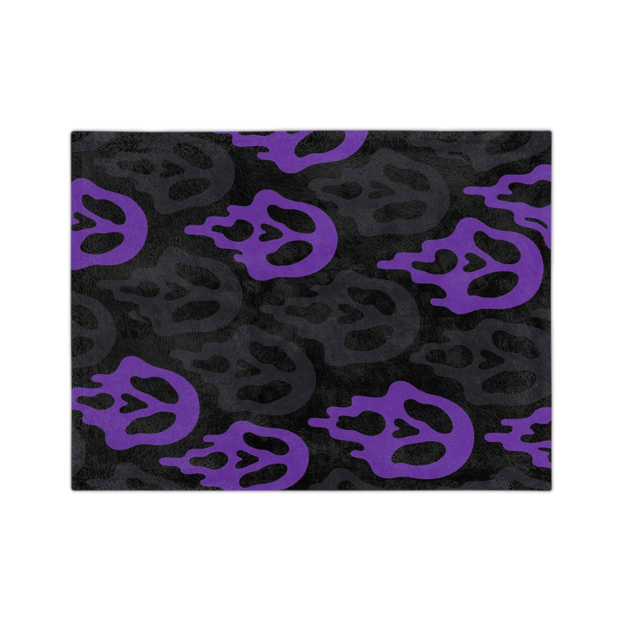 Dripping Skull Pattern Velveteen Blanket | Purple Gothic Microfiber