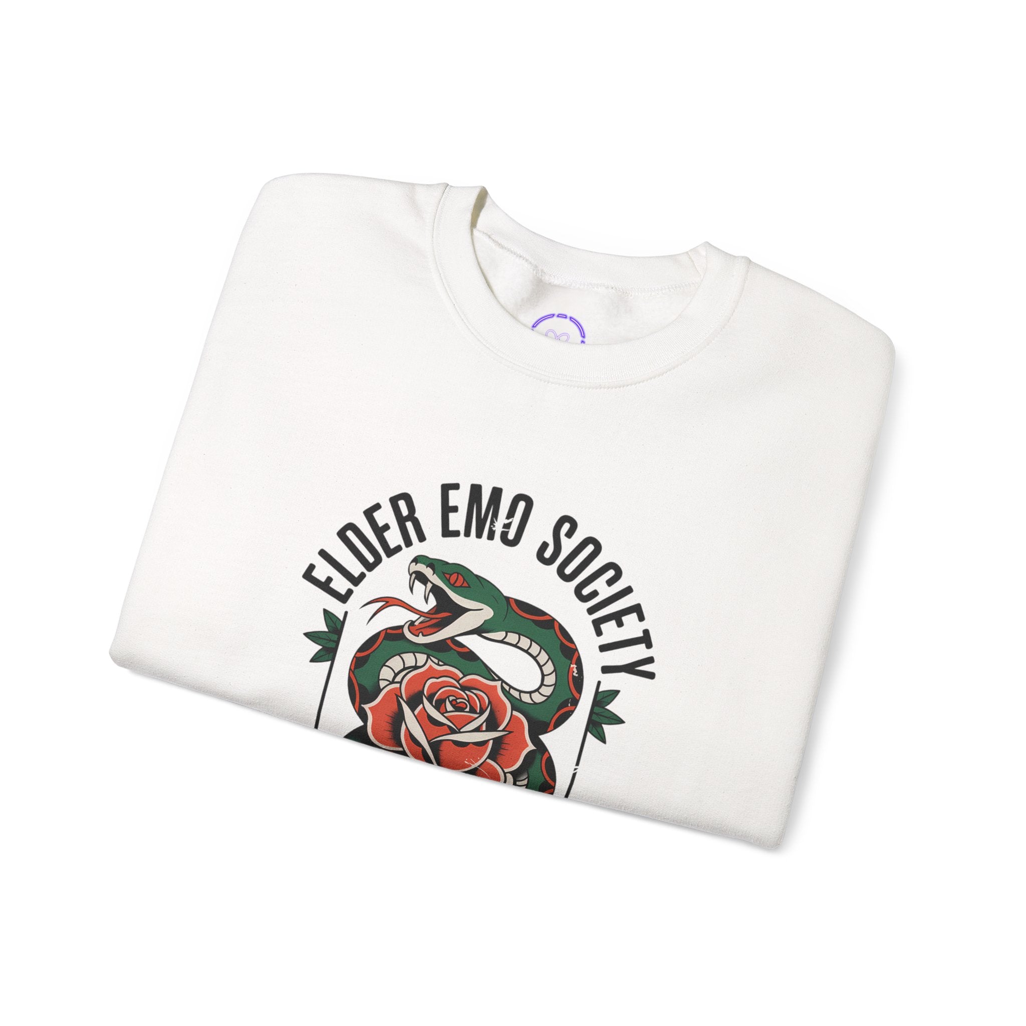 Elder Emo Society snake and rose Crewneck Sweatshirt | Metalcore Crashout design