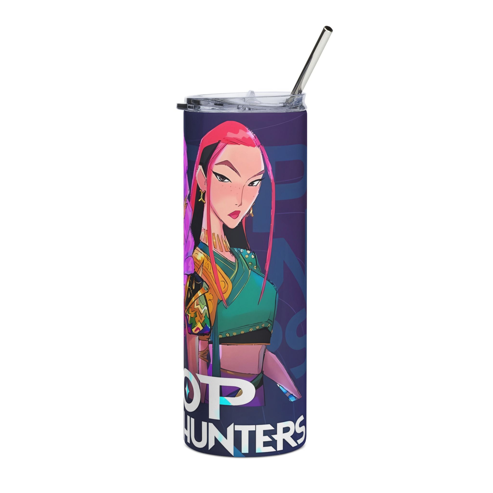 Kpop Demon Hunters Neon Anime Characters Stainless Steel Tumbler 20oz | Kpop Idol Art