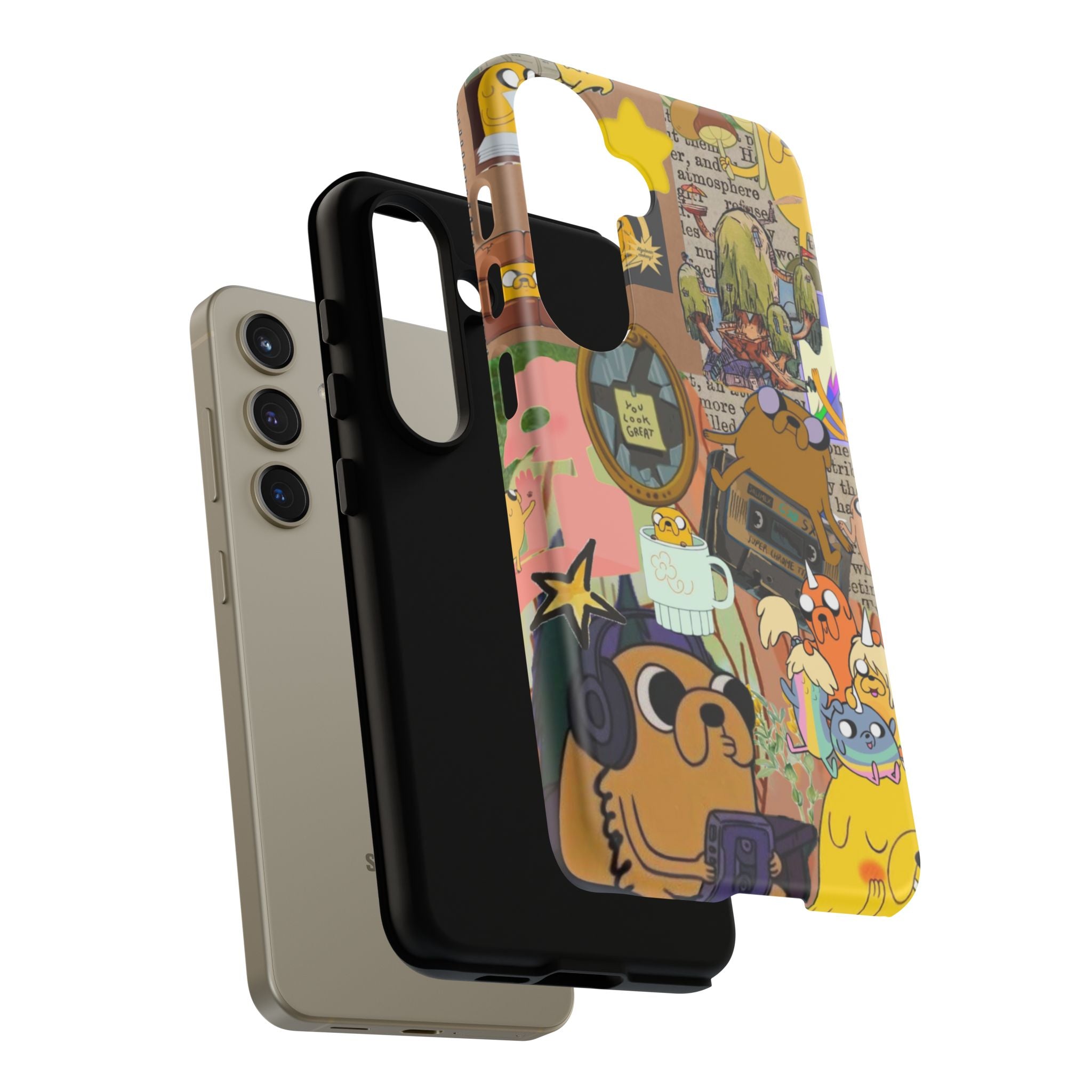 Adventure Time Jake the Dog Cartoon Collage Phone Case | Adventure Dog Character Pattern