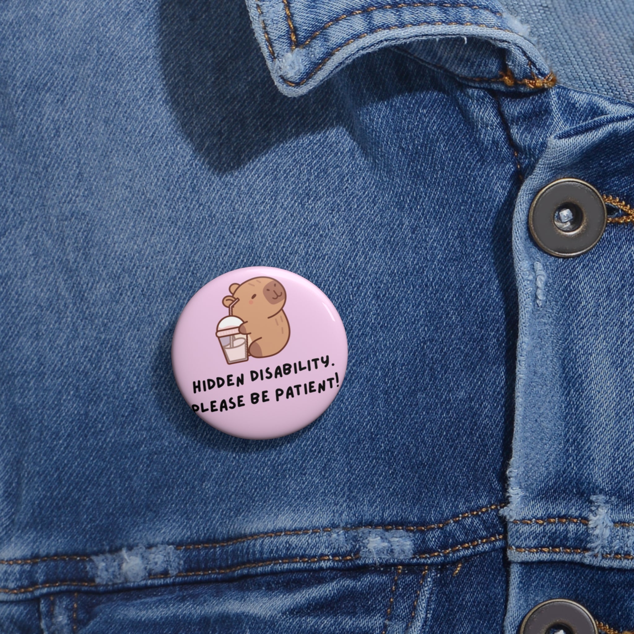 Hidden Disability/Illness Awareness Capybara Cute Badge
