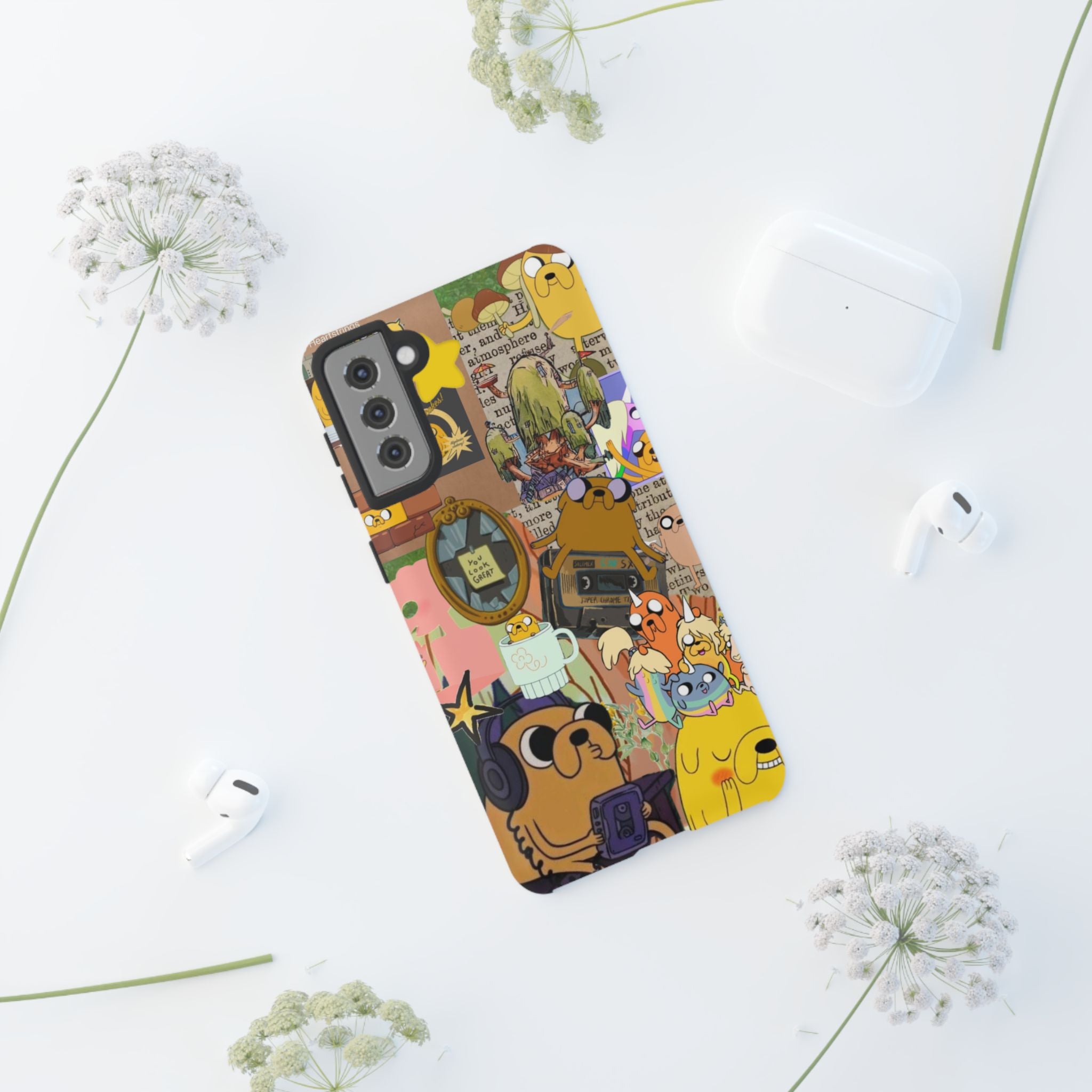 Adventure Time Jake the Dog Cartoon Collage Phone Case | Adventure Dog Character Pattern